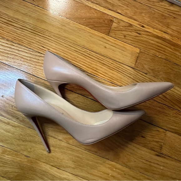 👠Christian Louboutin Kate Nappa 100 Leather Heels Authentic ICONIC Red Bottoms - Picture 3 of 14